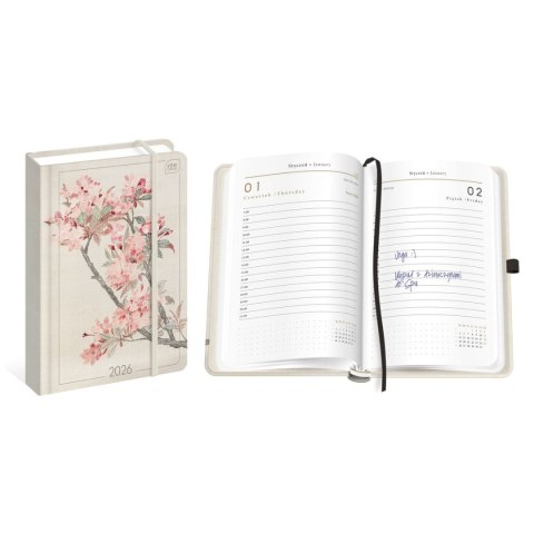 Kalendarz książkowy (terminarz) DZIENNY A5 Interdruk (CHERRY) Interdruk