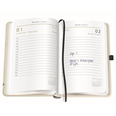 Kalendarz książkowy (terminarz) DZIENNY A5 Interdruk (METAL.SATIK) Interdruk