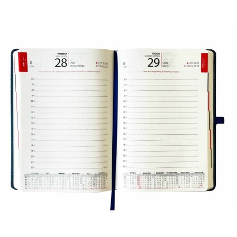 Kalendarz książkowy (terminarz) DZIENNY LUX metalic A5 Avanti (KKA5DL) Avanti