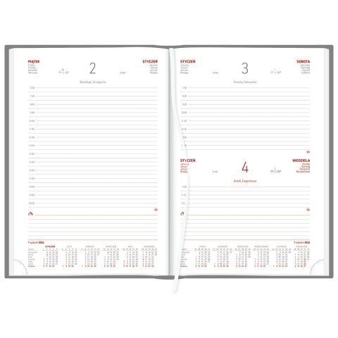 Kalendarz książkowy (terminarz) GRANATOWY aluminium DZIENNY B5 (237 B5DB)