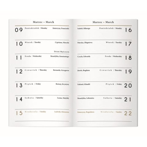 Kalendarz książkowy (terminarz) KIESZONKOWY 90mm x 155mm Interdruk (MIĘKKA OPRAWA) Interdruk