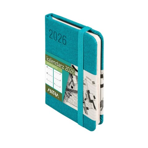 Kalendarz książkowy (terminarz) TURKUSOWY AVANGARDA A7 Antra (2026) Antra