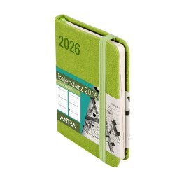 Kalendarz książkowy (terminarz) ZIELONY AVANGARDA A7 Antra (2026) Antra