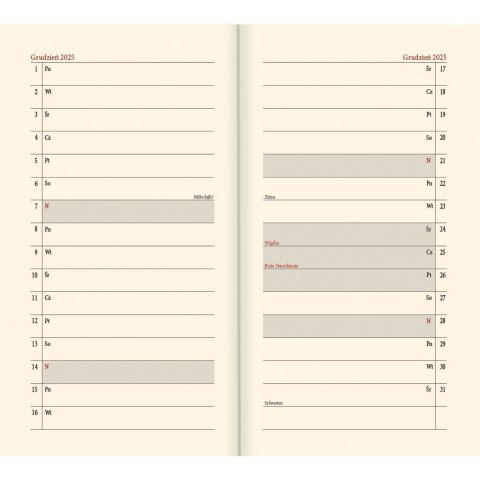 Kalendarz książkowy (terminarz) mix vivella kieszonkowy A6 Lucrum (11T) Lucrum