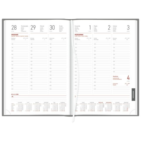 Kalendarz książkowy (terminarz) tygodniowy ALUMINIUM SREBRNY A4 Wydawnictwo Wokół Nas (237 A4TB) Wydawnictwo Wokół Nas