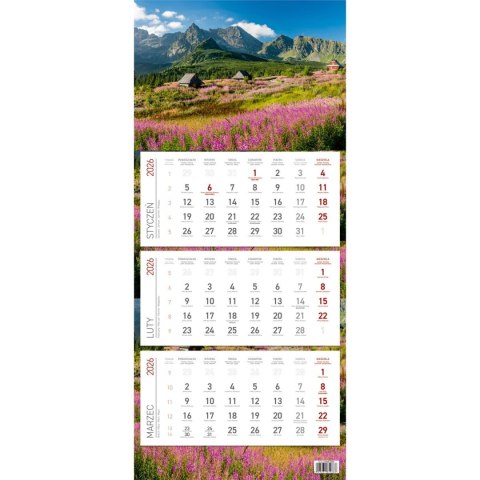 Kalendarz ścienny EKONOMICZNY GÓRY kalendarz trójdzielny 680mm x 295mm Wydawnictwo Wokół Nas (KS 045) Wydawnictwo Wokół Nas