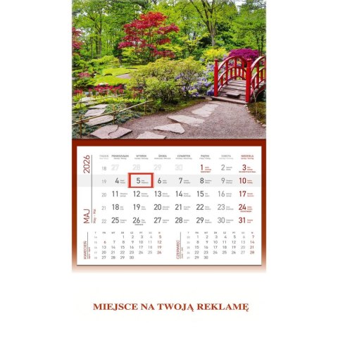 Kalendarz ścienny OGRÓD JEDNODZIELNY plecki bordowe 512mm x 295mm Wydawnictwo Wokół Nas (KS 056) Wydawnictwo Wokół Nas