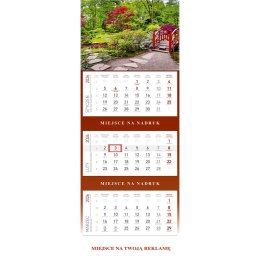 Kalendarz ścienny PLECKI BORDO kalendarz trójdzielny 850mm x 295mm Wydawnictwo Wokół Nas (KS 055) Wydawnictwo Wokół Nas