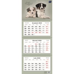 Kalendarz ścienny TRÓJDZIELNY 825mm x 340mm Interdruk (PSY) Interdruk