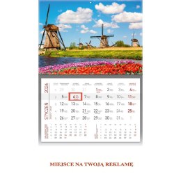 Kalendarz ścienny Wiatraki JEDNODZIELNY plecki szare 512mm x 295mm Wydawnictwo Wokół Nas (KS 056) Wydawnictwo Wokół Nas