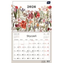 Kalendarz ścienny jednodzielny 320mm x 500mm Interdruk (kwiaty) Interdruk