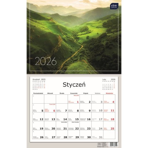 Kalendarz ścienny jednodzielny 320mm x 500mm Interdruk (widoki) Interdruk