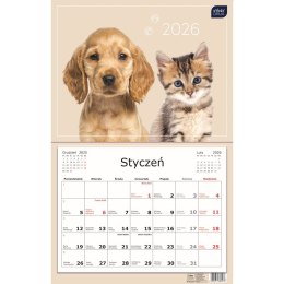 Kalendarz ścienny jednodzielny 320mm x 500mm Interdruk (zwierzaki) Interdruk