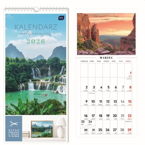 Kalendarz ścienny motywujący 220mm x 460mm Interdruk (WIDOKI) Interdruk