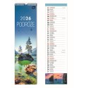 Kalendarz ścienny paskowy 135mm x 500mm Interdruk (PODRÓŻE) Interdruk