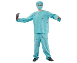 Kostium Zestaw dla dorosłych Chirurg Zombie (bluzka, spodnie, czepek, maska), rozm. 52 Godan (SL-CH52) Godan