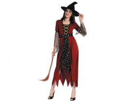 Kostium Zestaw dla dorosłych Czerwona Czarownica (sukienka, kapelusz, pasek ), rozm. S Godan (SL-CZCS) Godan