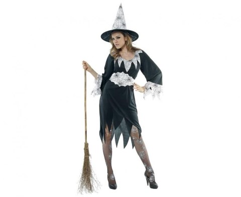 Kostium Zestaw dla dorosłych Jasna Czarownica (sukienka, kapelusz, pasek ), rozm. M Godan (SL-CZBM) Godan