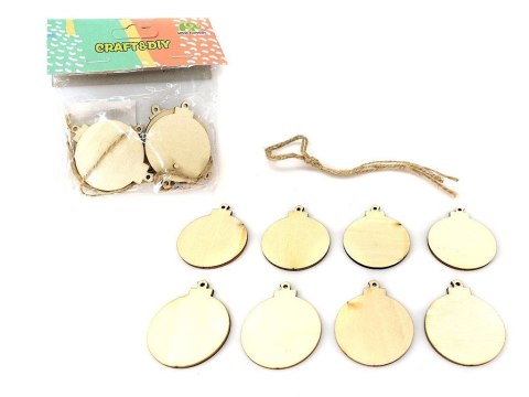 Ozdoba świąteczna zawieszki bombki drewniane 5cm One Dollar (365841) One Dollar