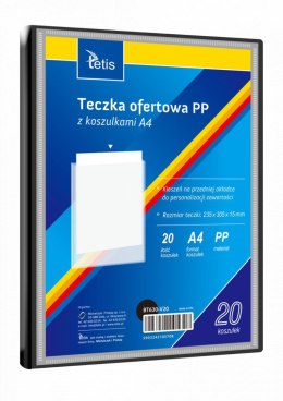 Teczka kartonowa na suwak 40 koszulek A4 czarny Tetis (BT630-V/40//) Tetis