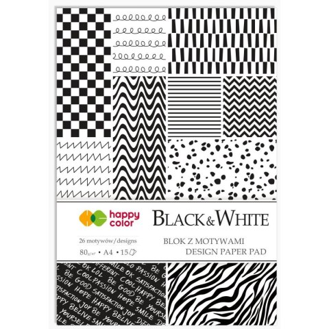 Zeszyt papierów kolorowych A4 80g 15k Happy Color (HA 3808 2030-BW) Happy Color