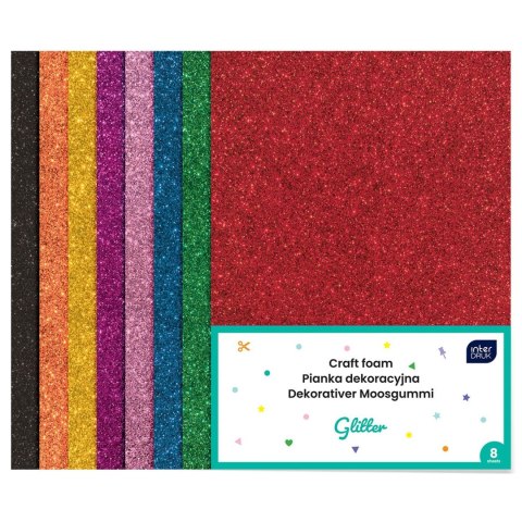 Arkusz piankowy pianka dekoracyjna NC-002 kolor: mix 8 ark. Interdruk (IPIANC002) Interdruk