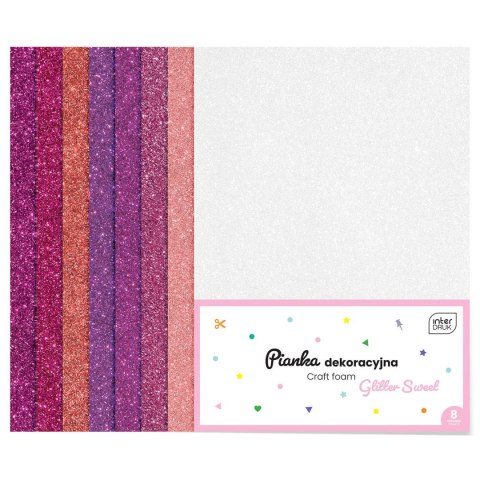 Arkusz piankowy pianka dekoracyjna NC-018 kolor: mix 8 ark. Interdruk (IPIANC018) Interdruk