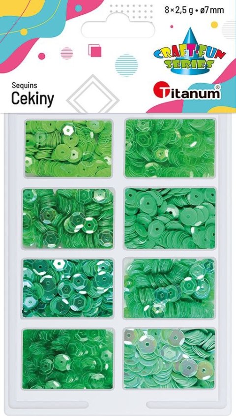 Cekiny Craft-Fun Series 8 kolorów zielone 2,5g Titanum (3G8P 160162) Titanum