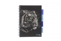 Kołozeszyt (kołonotatnik) ANIMALS czarny TYGRYS B5 100k. 80g KRATKA Strigo (PADS024) Strigo