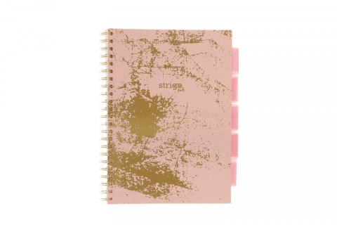 Kołozeszyt (kołonotatnik) PASTEL różowy A4 100k. 80g krata Strigo (PADS027) Strigo