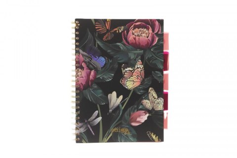 Kołozeszyt (kołonotatnik) A4 ZIELONY KWIAT 100k. 80g krata Strigo (PADS077) Strigo