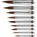 Komplet pędzli stożkowych do farb akwarelowych 9 szt. nr od 0 do 16 Titanum