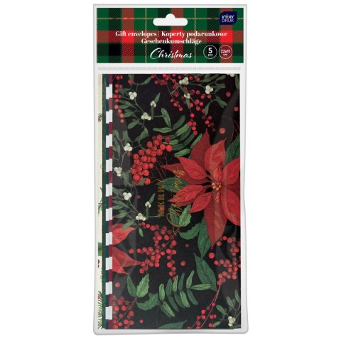 Koperta specjalnego przeznaczenia CHRISTMAS DŁUGIE Z GUMKĄ [mm:] 220x110 Interdruk (5 SZT) Interdruk