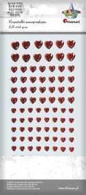Kryształki Craft-Fun Series samoprzylepne czerwone Titanum (serca) Titanum