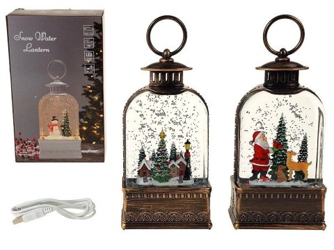 Lampion świąteczny LED, 20x10x5,5cm, z motywem świątecznym, kabel USB Adar (602199) Adar