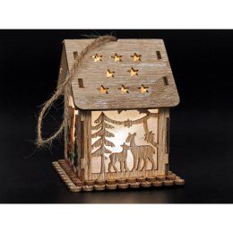 Lampki świąteczne domek z Mikołajem, drewniany Adar (511828) Adar
