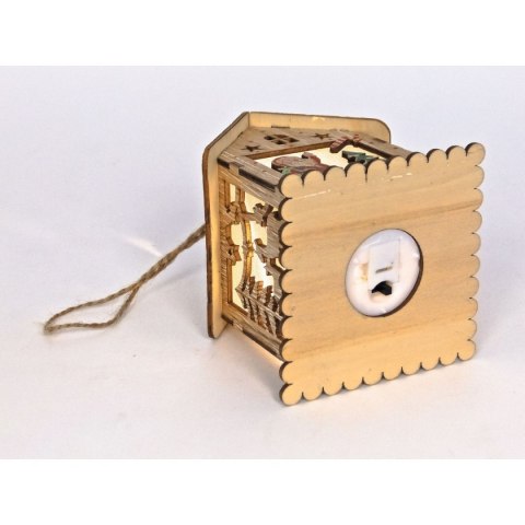 Lampki świąteczne domek z Mikołajem, drewniany Adar (511828) Adar