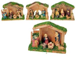 Ozdoba świąteczna szopka betlejemska drewniana oklejona mchem Adar (596511) Adar