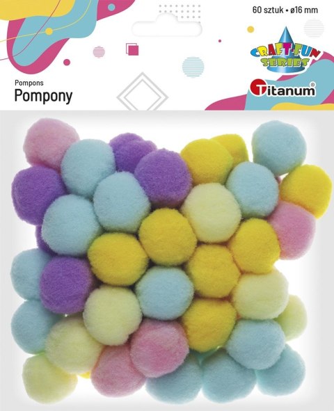 Pompony Craft-Fun Series Pastelowe poliestrowe mix 60 szt Titanum (20721-3) Titanum