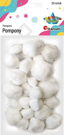 Pompony Craft-Fun Series białe 20 szt Titanum (282820) Titanum