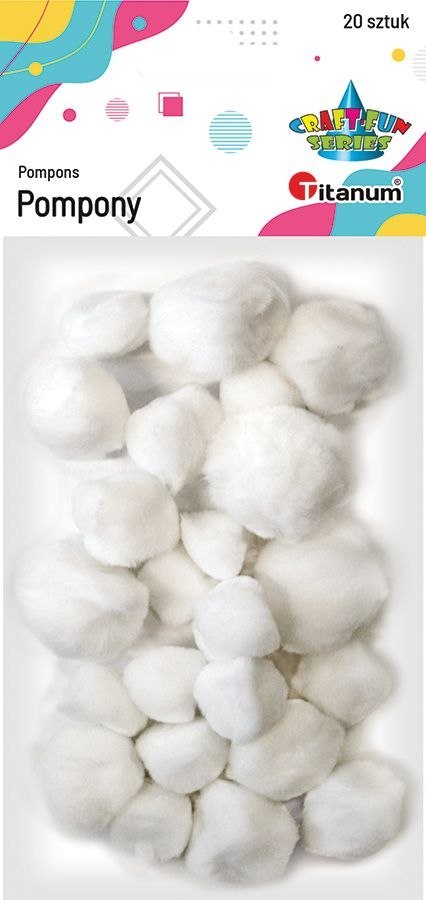 Pompony Craft-Fun Series białe 20 szt Titanum (282820) Titanum
