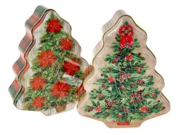 Pudełko na prezent pojemnik metalowy - choinka, otwierana, z zawieszką [mm:] 180x150x 60 Adar (598898) Adar