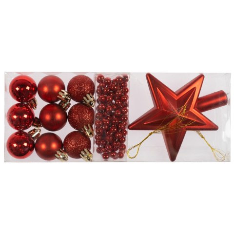 Bombki Zestaw choinkowy (11 elementów) czerwony plastik Arpex (BN7871CZE-7864) Arpex