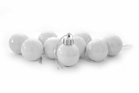 Bombki disco (9 szt.) białe plastik Arpex (BN6257BIA-4202) Arpex