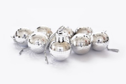 Bombki disco (9 szt.) srebrne plastik Arpex (BN6240SRE-4202) Arpex