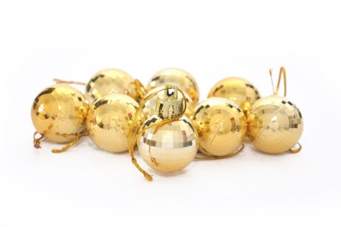Bombki disco (9 szt.) złote plastik Arpex (BN6233ZLO-4202) Arpex
