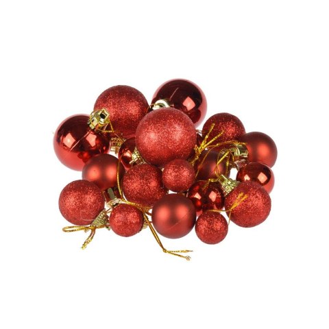 Bombki mix 2-4cm czerwone plastik Arpex (BN6417CZE-7598) Arpex