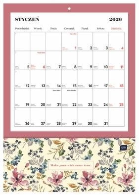 Kalendarz ścienny BLOSSOM 280mm x 400mm Interdruk (z kieszenią) Interdruk