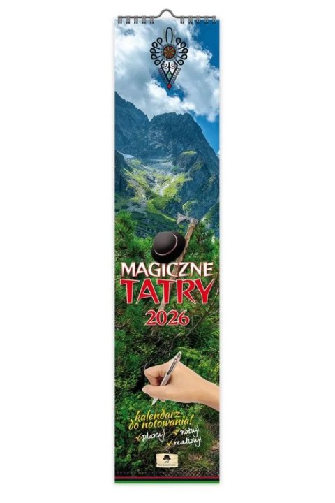 Kalendarz ścienny PASKOWY WĄSKI MAGICZNE TATRY 106mm x 470mm Pan Kalendarzyk (KPW V.4) Pan Kalendarzyk