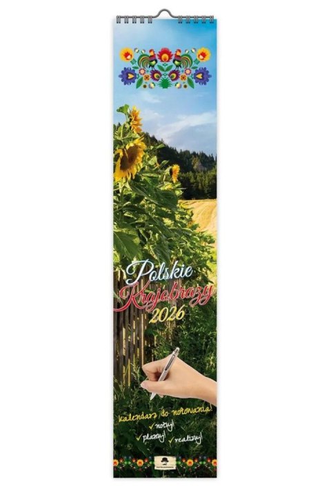Kalendarz ścienny PASKOWY WĄSKI POLSKI KRAJOBRAZY 106mm x 470mm Pan Kalendarzyk (KPW V.3) Pan Kalendarzyk